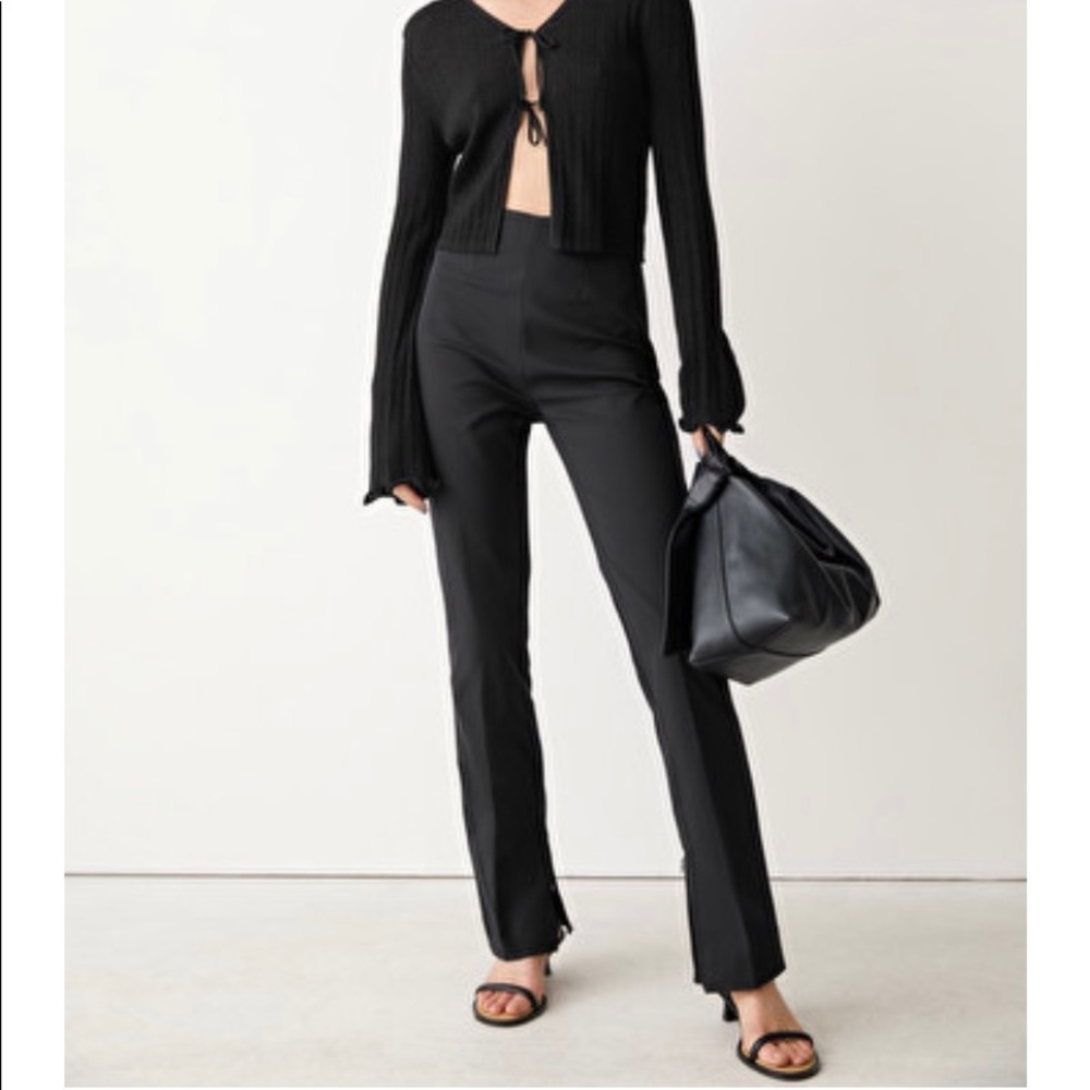 NEW & Others Stories Slim Zip-Cuff Trousers, black, organic cotton, size 34 - Picture 5 of 5